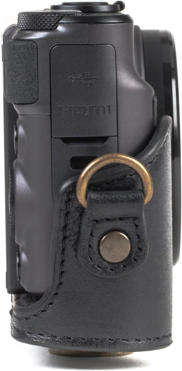 MegaGear MG1176 Canon PowerShot SX740 HS, SX730 HS Ever Ready Echtleder Kameratasche mit Trageriemen