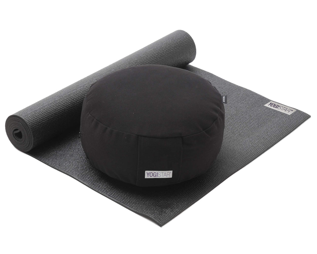 Yogistar Yoga-Set Starter Edition - Meditation (Yogamatte + Kissen) 183 x 61 x 0.4 cm, schwarz
