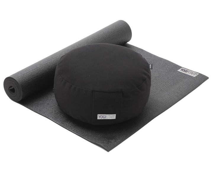 Yogistar Yoga-Set Starter Edition - Meditation (Yogamatte + Kissen) 183 x 61 x 0.4 cm, schwarz