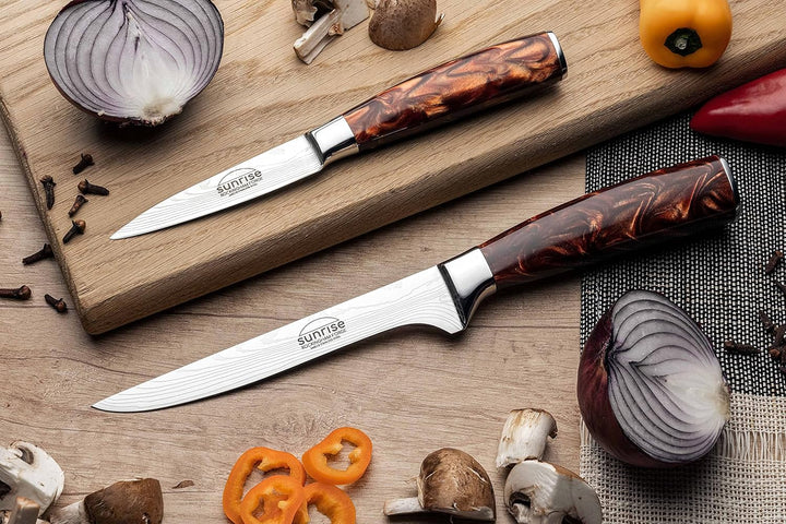 Rockingham Forge Ausbeinmesser, Sunrise Kollektion, 15cm, 6 Zoll, Brauner Harzgriff, Klinge aus Rost