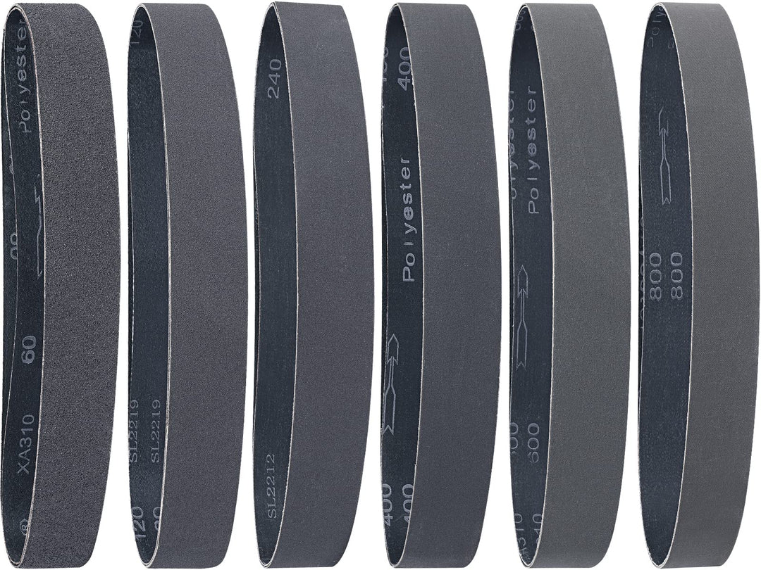 Sruhrak Schleifbänder 25 x 762mm- 12 Stück 2 X 60/120/240/400/600/800 Grit Siliziumkarbid-Schleifbän