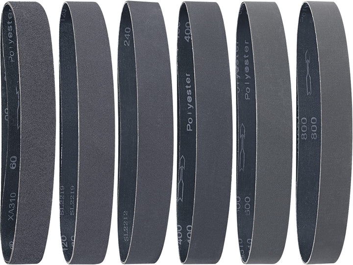 Sruhrak Schleifbänder 25 x 762mm- 12 Stück 2 X 60/120/240/400/600/800 Grit Siliziumkarbid-Schleifbän