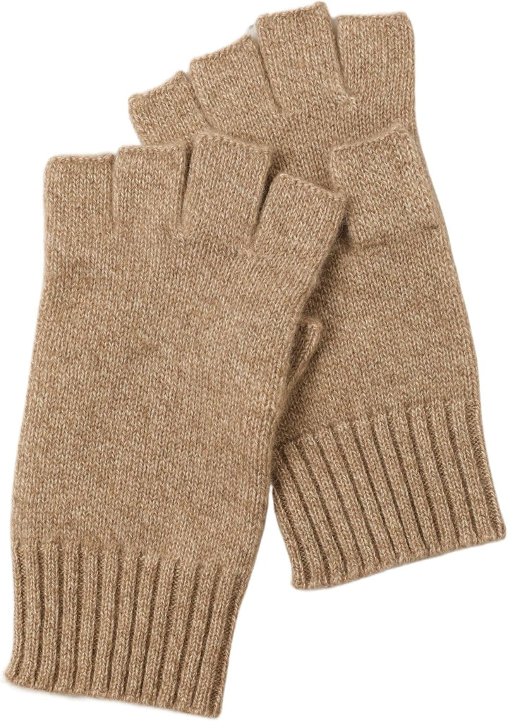 Prettystern Unisex Kaschmir-Wolle Halbfinger kurzfingerhandschuhe Fingerlinge Handschuhe für Herren: