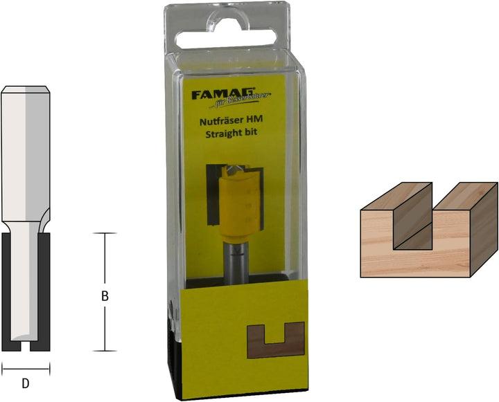 FAMAG Nutfräser HM 30x25x67mm, Schaft 12mm - 3107.930 30x25x67mm S=12mm, 30x25x67mm S=12mm