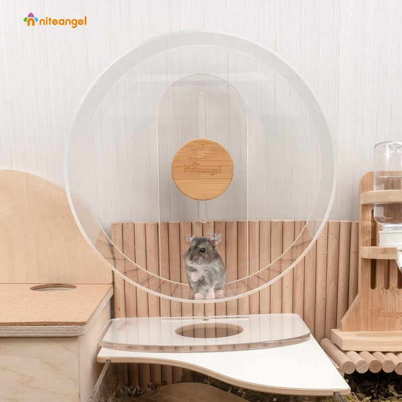 Niteangel Laufrad für Hamster, leise, drehende Acryl-Hamsterlaufräder für Hamster, Rennmäuse, Mäuse,