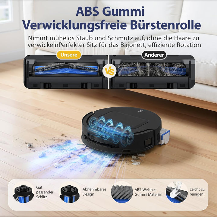 21 Stück Zubehör Kompatibel mit ECOVACS DEEBOT T80 Omni Saugroboter, mit 2 Hauptbürste, 6 Staubbeute