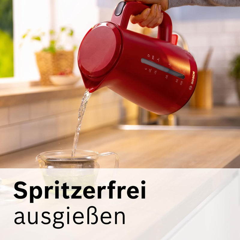 Bosch kabelloser Wasserkocher MyMoment TWK3M124, Abschaltautomatik, Überhitzungsschutz, Tassenanzeig