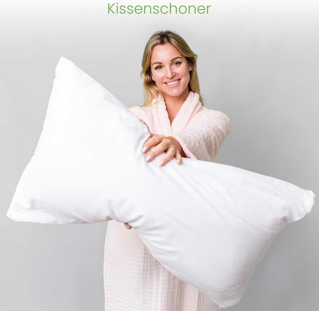 wasserdichte Kissenbezüge 48x74cm mit Reissverschluss, antiallergen, 100 % Bambus, 2er-Pack, Standar