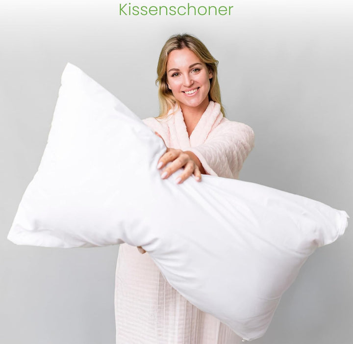wasserdichte Kissenbezüge 48x74cm mit Reissverschluss, antiallergen, 100 % Bambus, 2er-Pack, Standar