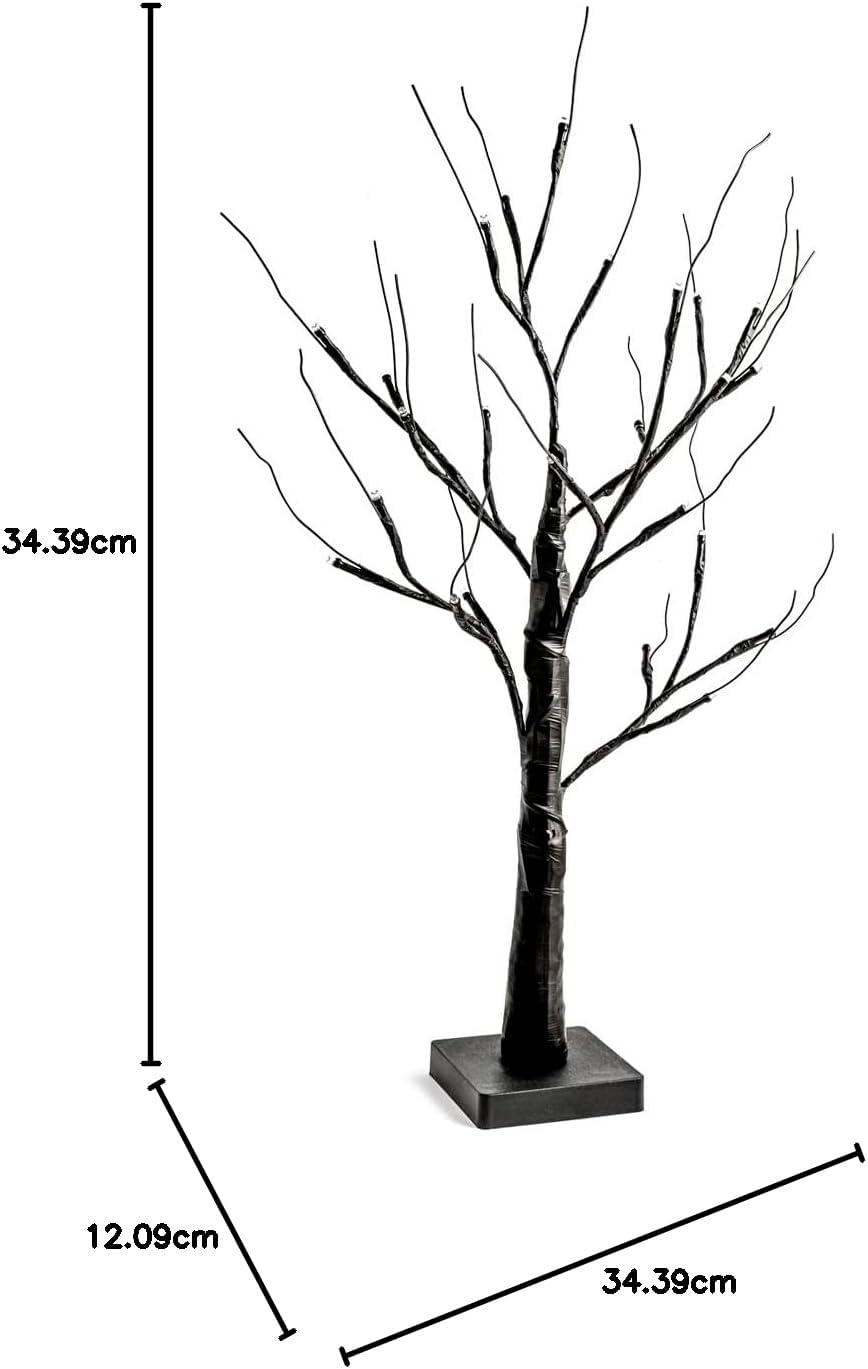 H&h albero led nero cm 60 24 schwarze LEDs, 24 schwarze LEDs