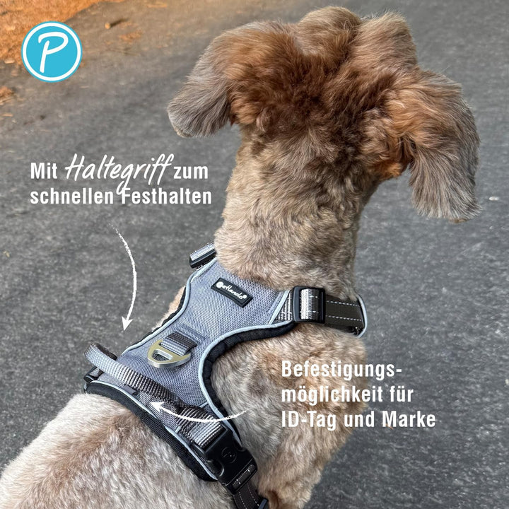 Petlando Hundegeschirr Outdoor – stark reflektierend, gepolstert, atmungsaktiv, robust, stufenlos ve