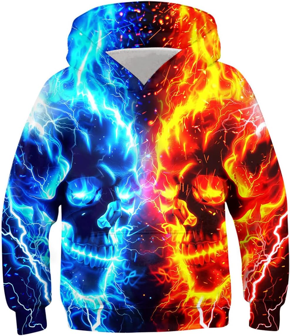 TUONROAD 3D Hoodie Kinder Jungen Mädchen Lustig Kapuzenpullover Langarm Sweatshirt Pullover 6-14 Jah