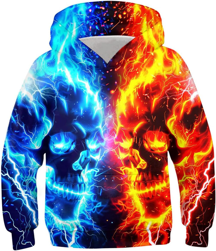 TUONROAD 3D Hoodie Kinder Jungen Mädchen Lustig Kapuzenpullover Langarm Sweatshirt Pullover 6-14 Jah