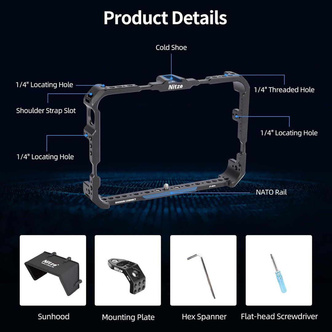Nitze Käfig für Atomos Shogun Connect, Monitor Cage für Atomos Shogun Connect/Shogun/Shogun Ultra mi