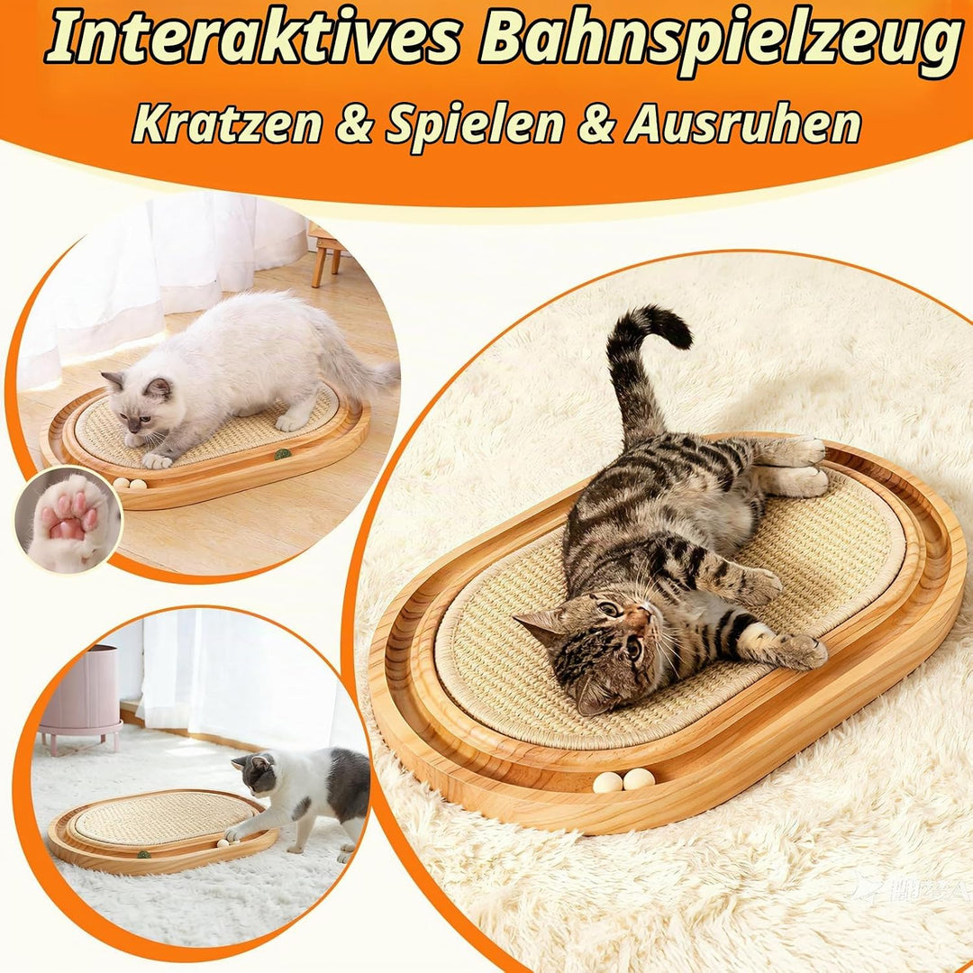 Sisal Kratzbrett Katzen, 2 in 1 katzenspielzeug, Widerstandsfähig Katzenkratzbrett mit Natürliche Si