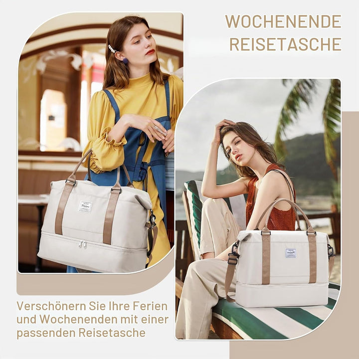 WEPLAN Reisetasche Damen Handgepäck Tasche Easyjet 45x36x20 für Flugzeug Tasche Weekender Damen Trav