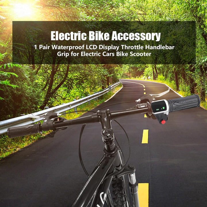 VGEBY 1 Paar Lenkergriff, wasserdicht, LCD-Display, Drehgriffklemme für Elektroautos, Fahrrad, Rolle