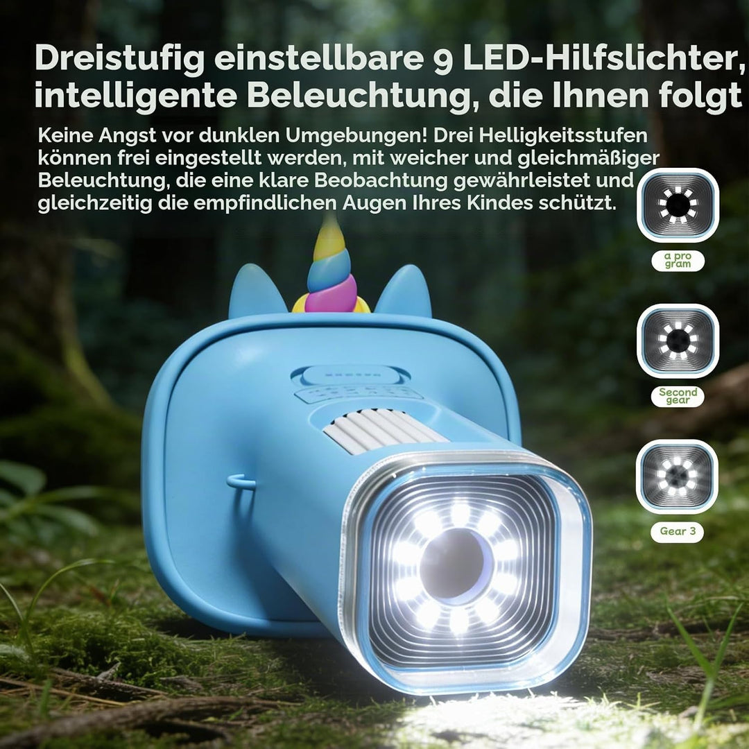 1200X Mikroskop für Kinder: Kinder Mikroskop mit 2,4-Zoll-HD-IPS-Display und 9 LED-Leuchten, Geschen