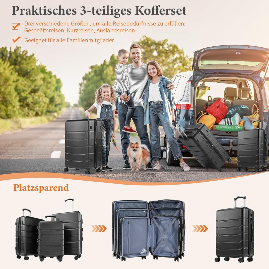 DUMOS 3tlg. Hartschalenkofferset Hard Shell Basic Hartschalenkoffer Trolley Koffer offerset Gepäck R