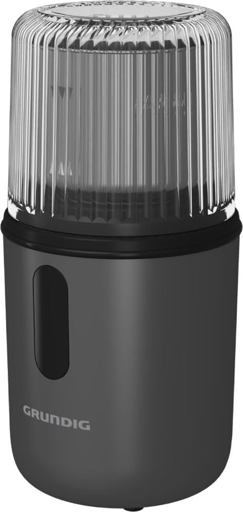 Grundig CM 7460 Kaffeemühle, Kompakt, Ein-Hand-Bedienung, 4-fach Edelstahlmesser, 180 W, Schlagmahlw