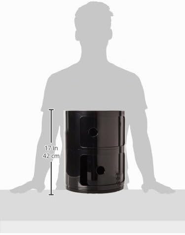 Kartell Componibili, 2 Elements, Schwarz, Runde Basis 2-fächer Schwarz, 2-fächer Schwarz