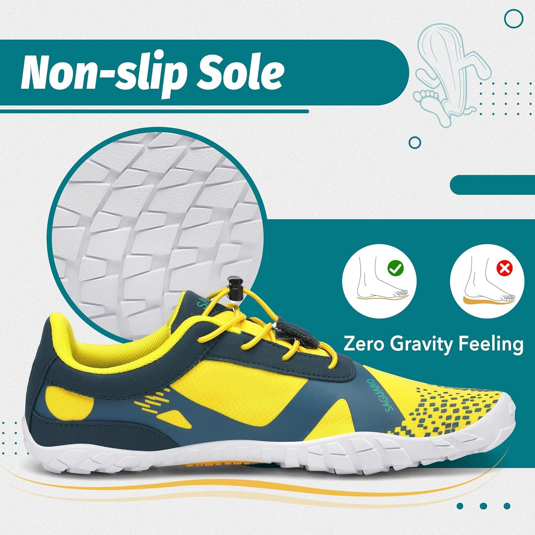 SAGUARO Unisex Barfussschuhe Outdoor Zehenschuhe mit Breite Zehenbox & Zero-Drop Sohle Gr.36-48 37 E