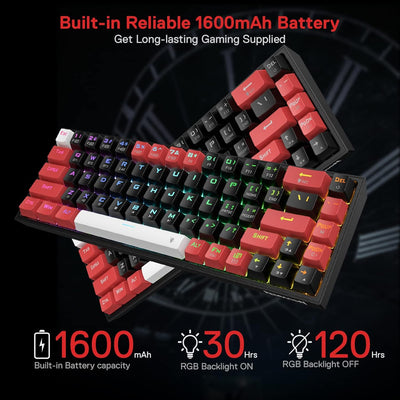 Redragon K631 Pro 65% Wireless RGB Gaming Tastatur, 68 Tasten Hot-swap-fähige Kompakte Mechanische T