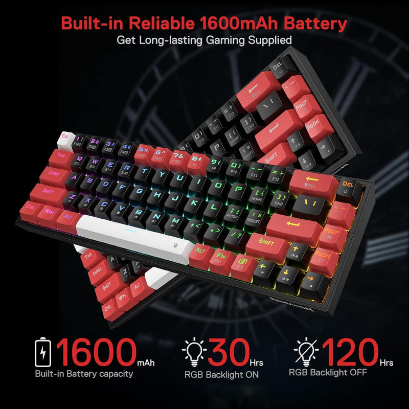 Redragon K631 Pro 65% Wireless RGB Gaming Tastatur, 68 Tasten Hot-swap-fähige Kompakte Mechanische T