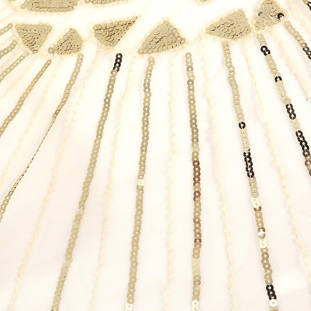 BAOKELAN Frauen 1920er Schal Pailletten Perlen Abend Cape Retro Wraps Schal Cover Up für Hochzeit Pa