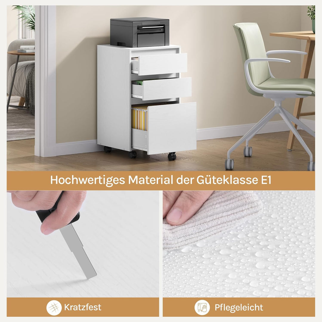WOLTU mobiler Aktenschrank, Schrank für Aktenordner, Aufbewahrungsschrank im Büro, Büroschrank mit R