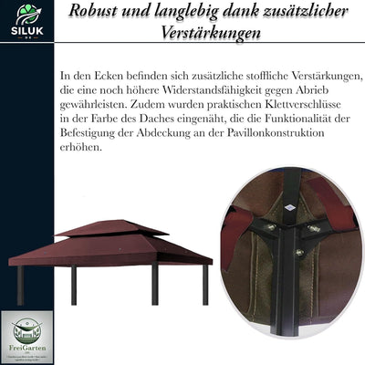 freigarten.de Ersatzdach für Pavillon 3x4 Meter Wasserdicht Material: Panama PCV Soft 370g/m² extra