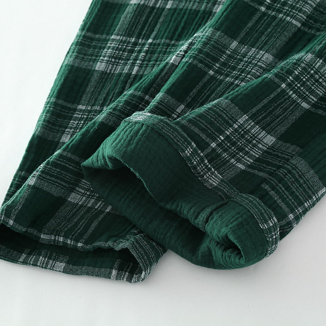 2er Pack Herren Schlafanzughose Baumwolle Pyjamahose Herren Lang Pyjamahose Karierte Nachtwäsche S 0