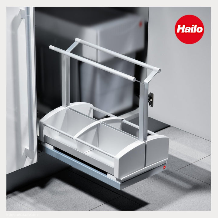 Hailo Carry 395 | Ausziehbarer Utensilienkorb Alu hellgrau Vario‑Line | Universalkorb für Spüle, Put