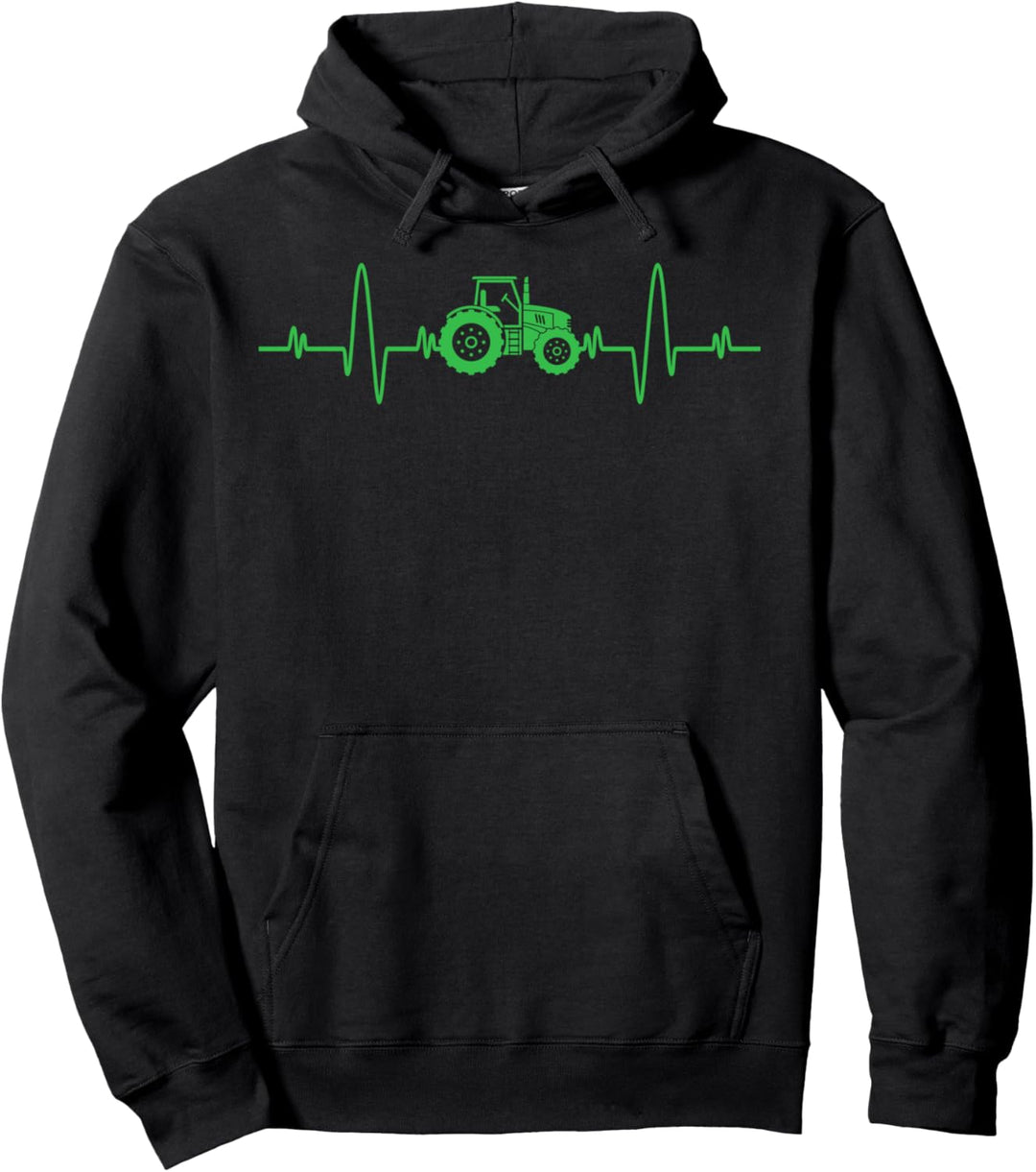 Cooles Traktor-Shirt für Kinder Jungen Mädchen – Traktor Herzschlag Pullover Hoodie