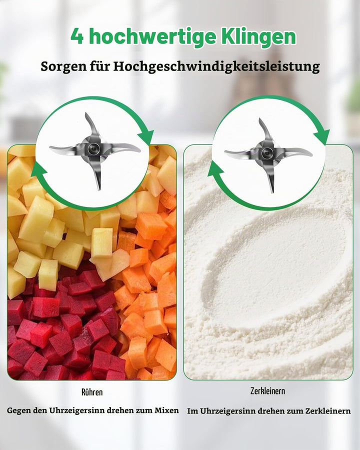 Ersatzmesser für Thermomix TM6, Hochwertiges Edelstahl Mixmesser, Perfekt für Zerkleinern, Rühren, P