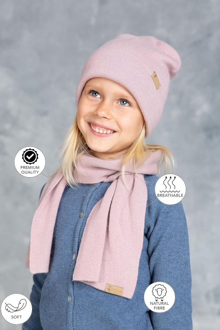 Strickschal aus Merino und Kaschmirwolle für Baby Kleinkind Kinder I Gestrickte Herbst, Winter Schal