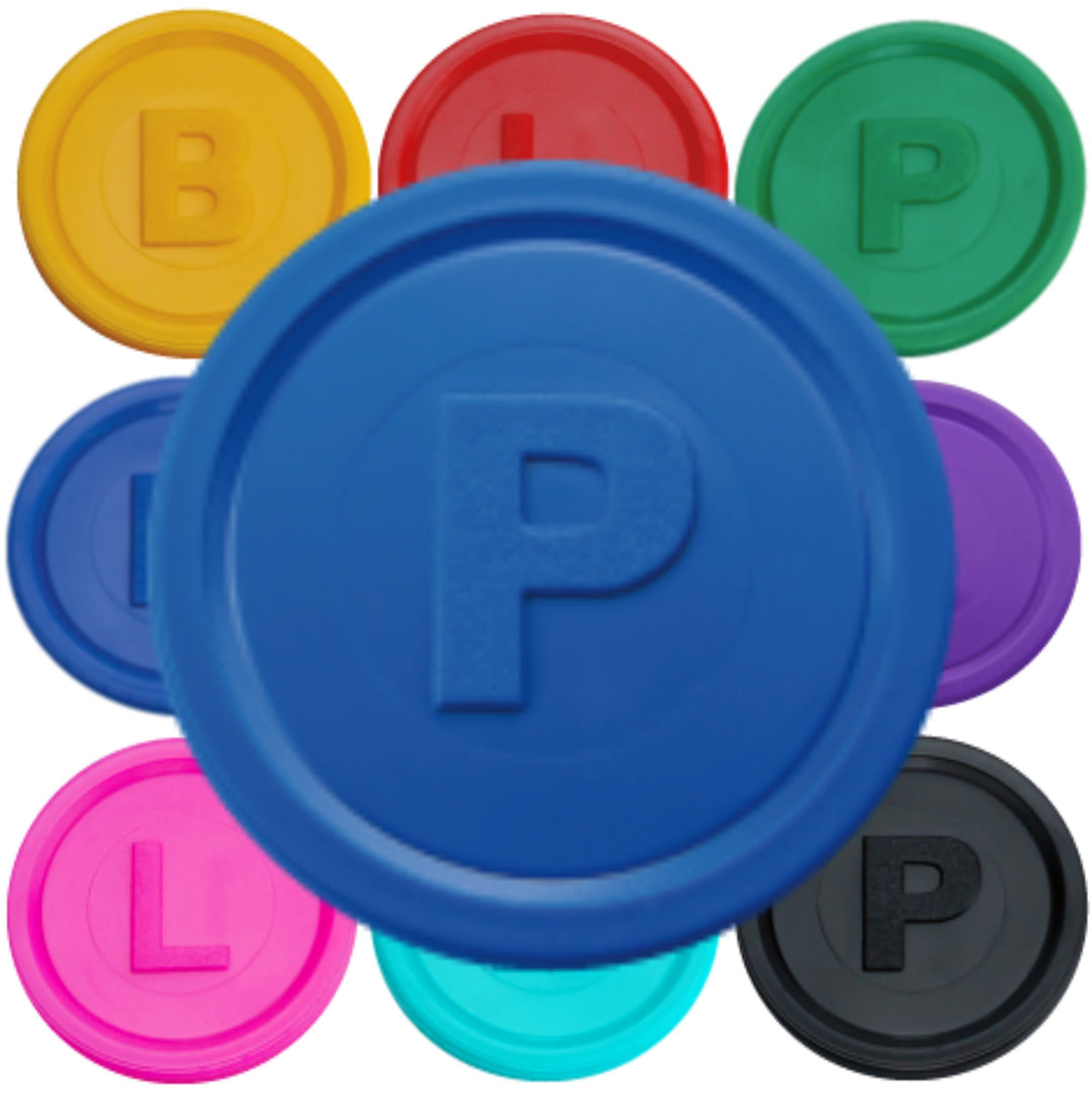 SCHWABMARKEN 500 Pfandmarken, Chips, Token Farbe Blau P, Blau P