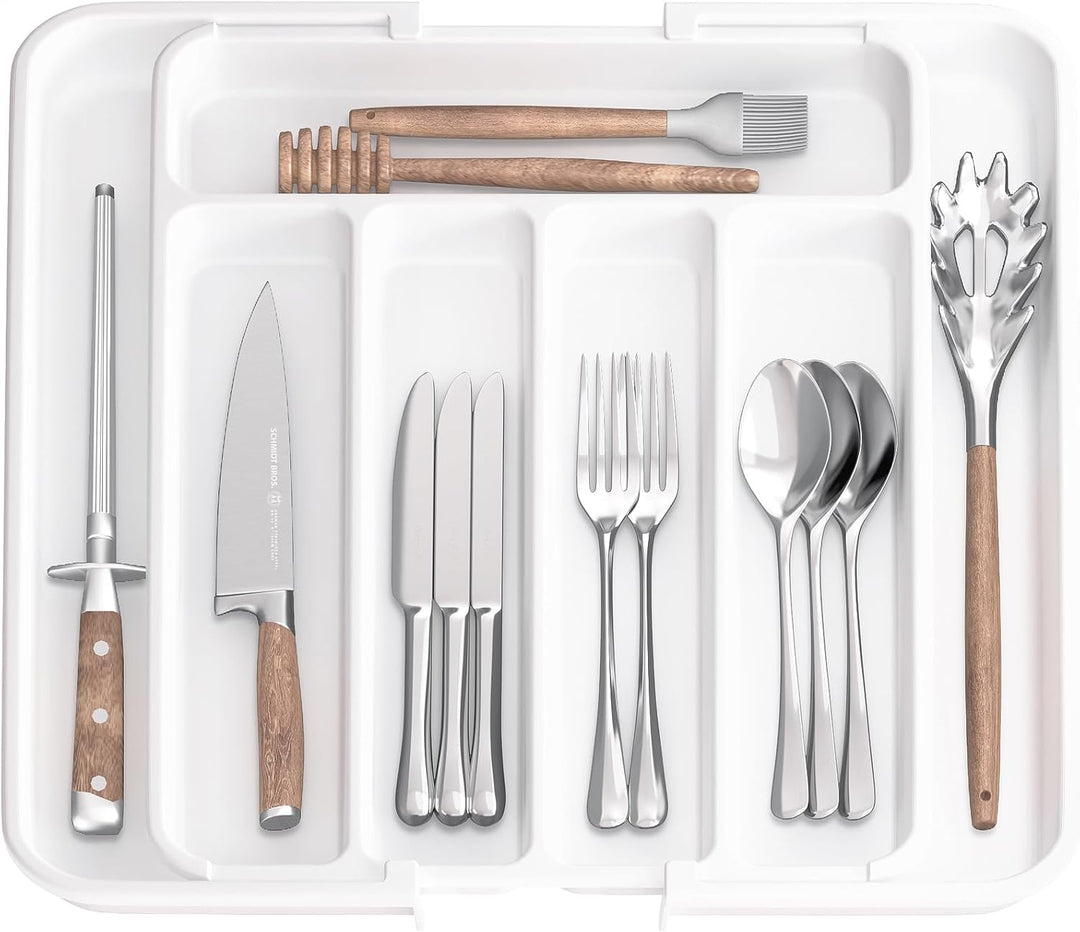 AUJEN Besteckkasten für Schubladen -Abnehmbar Besteckeinsatz für Schubladen, Praktischer Schubladene