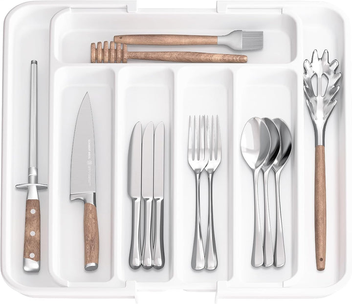 AUJEN Besteckkasten für Schubladen -Abnehmbar Besteckeinsatz für Schubladen, Praktischer Schubladene