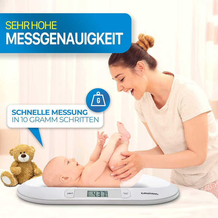 GRUNDIG Babywaage | Digitale Kinderwaage bis 20Kg | digitale LED Anzeige | Gewichtskontrolle ab Gebu