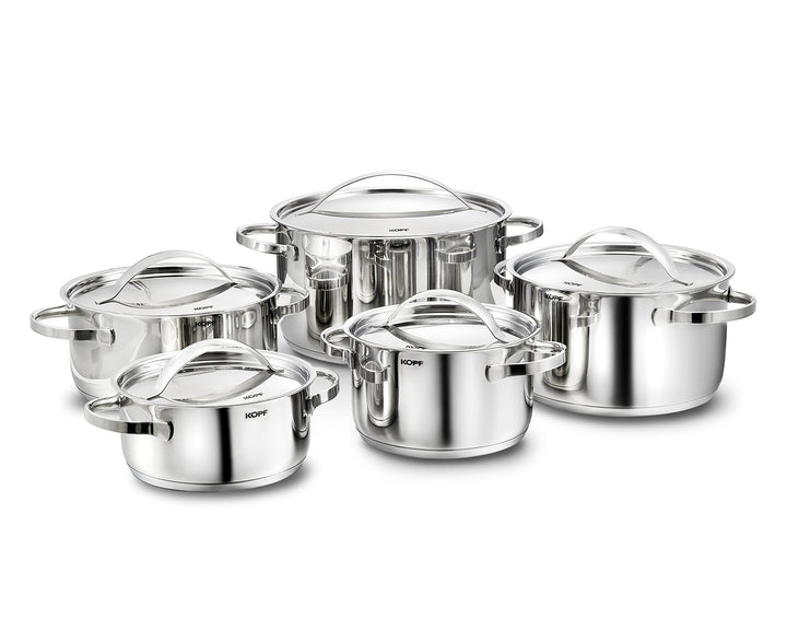 KOPF Topfset Induktion Stilo 10-teilig | Backofen & Spülmaschinen geeignet | Kochtopf-Set für alle H