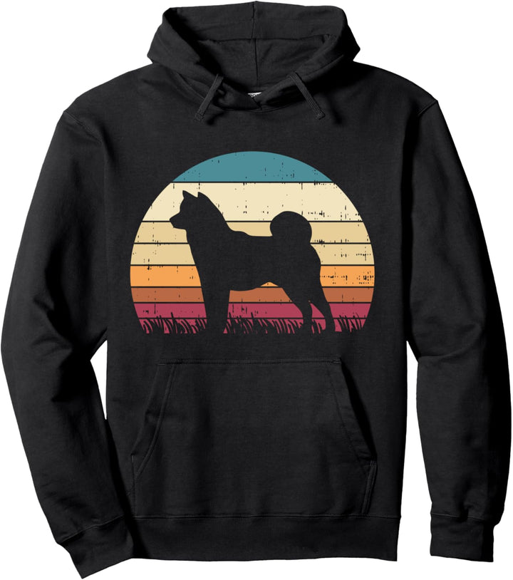Shiba Inu Sunset Retro Animal Pet Akita Doge Dog Lover Gift Pullover Hoodie