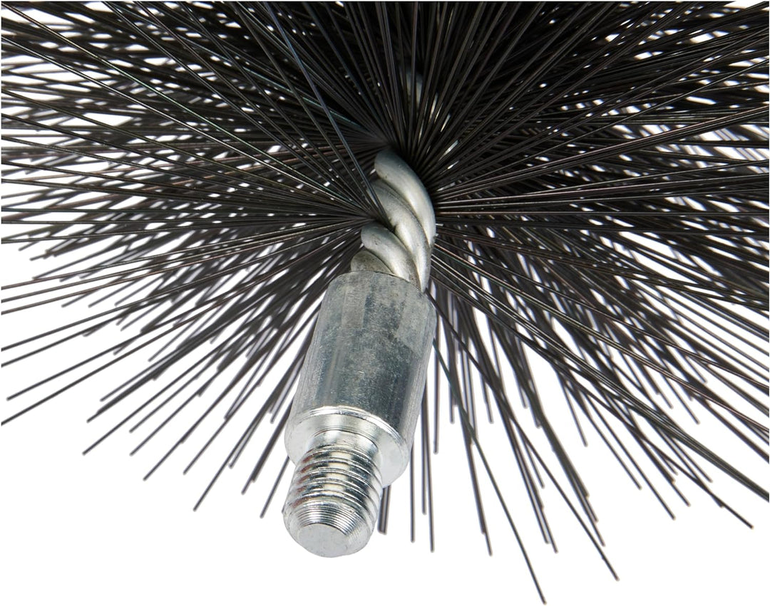 FIREFIX 2036/5 Ofenrohrbürste aus Stahldraht mit M12 Aussengewinde, 150 mm Durchmesser, Schwarz