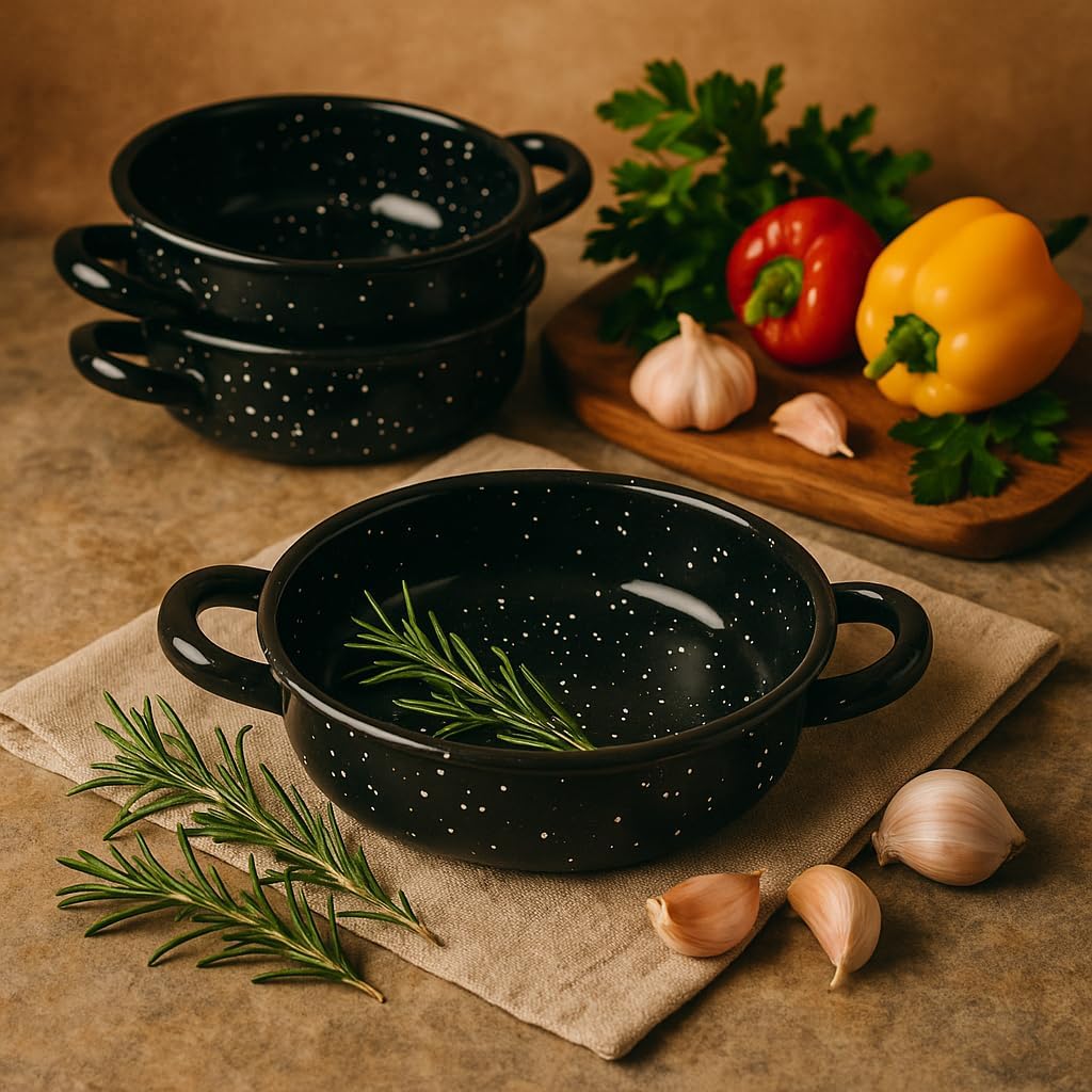 Menax - Paella Pfanne Mini - Stahl Antihaftbeschichtet - Schwarz - Set 6-18 Zentimeter 18 cm, 18 cm