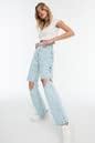 TRENDYOL Damen Jeans 40 Hellblau, 40 Hellblau