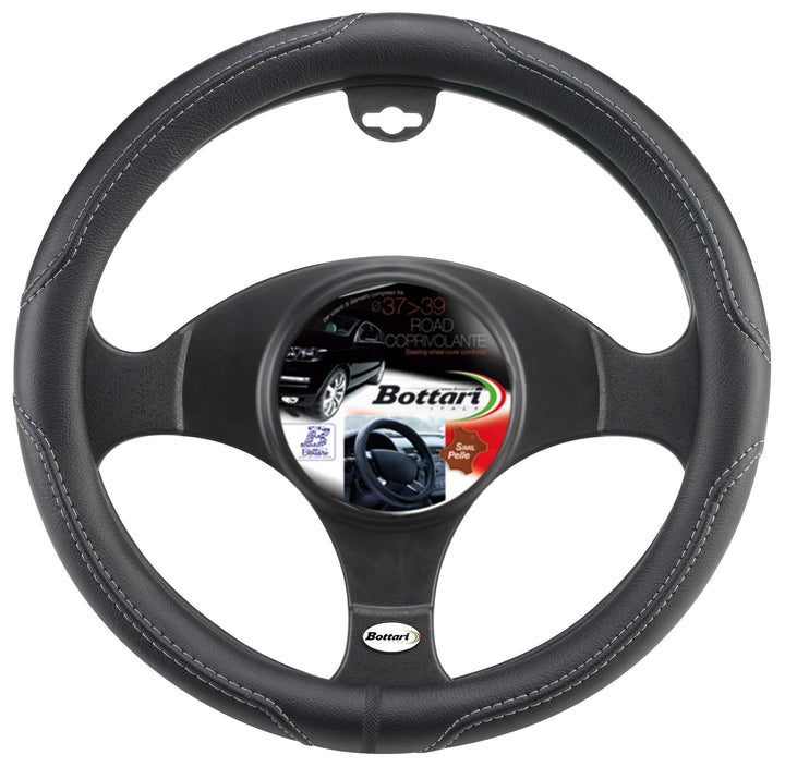 Bottari 16341 16341: Lenkradbezug Road, schwarz-grau. Ø: 35-37 cm, Grau, Durchmesser 35-37 cm