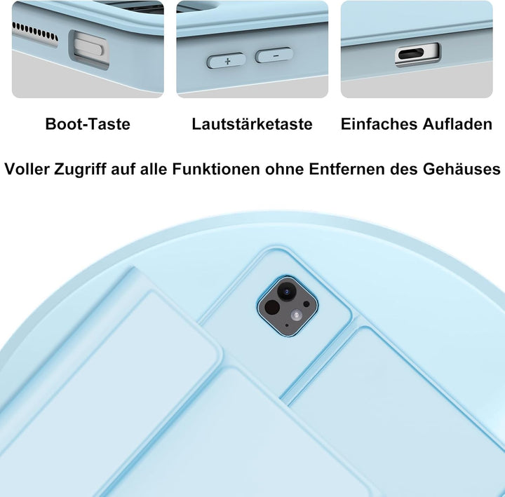 Tastatur für iPad Pro 13 Zoll M4 2024 Beleuchtete Tastatur Magnetisch Abnehmbarer Schutzhülle mit Bl
