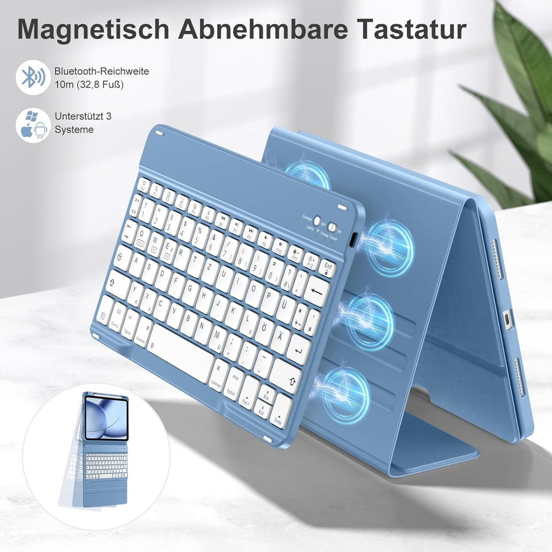 Hülle mit Tastatur für iPad Air 11 Zoll M3 2025 M2 2024/Air 5 Generation 2022 4 Gen 2020 10,9 Zoll,