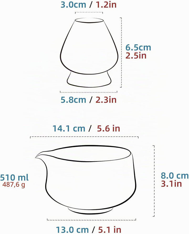 TEANAGOO Matcha Schale mit Ausgiesser,Keramik Matcha Schale und Schneebesen Halter,2 PCS Macha Chawa