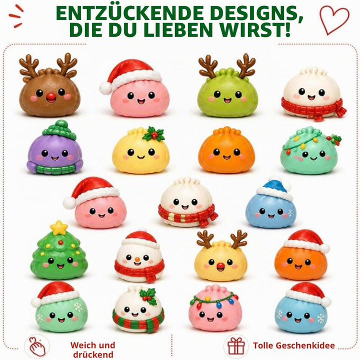 Squishy Adventskalender 2026,Dumpling Squishy Weihnachtskalender，B, B